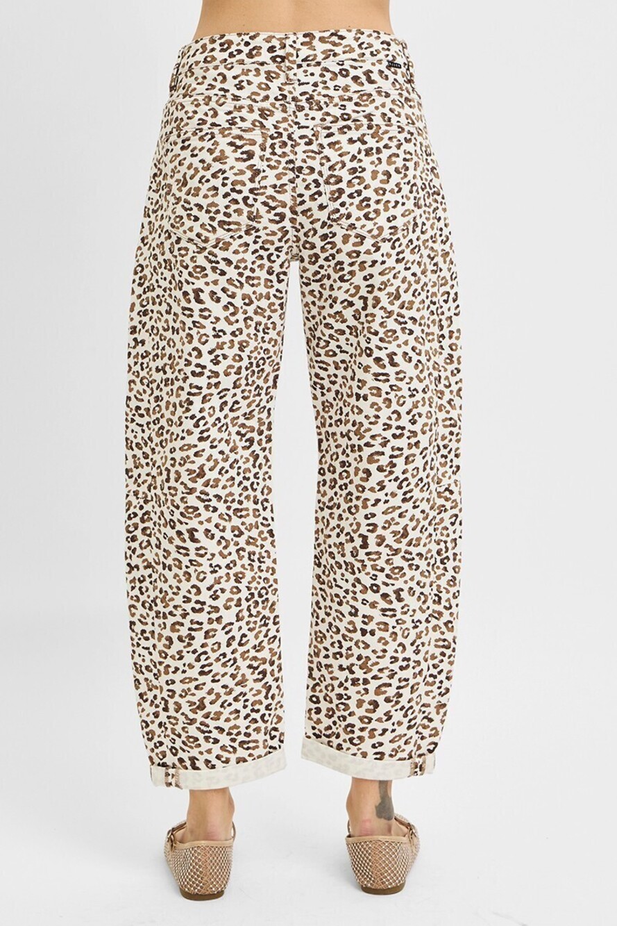 PGC-21146 | Risen Slouchy Cropped Barrel Jeans | Leopard Print | Sizes 25-31 - Picture 5 of 6